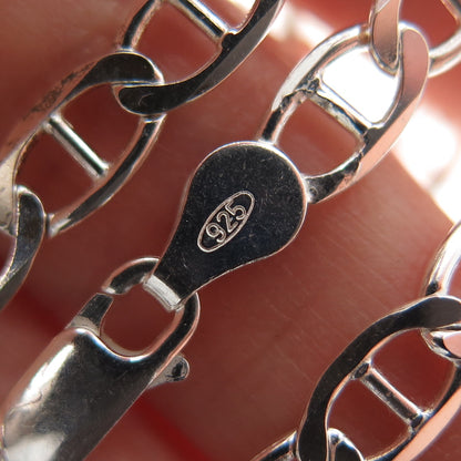 P. LUX 925 Sterling Silver Vintage Italy Anchor Mariner Chain Necklace 24"