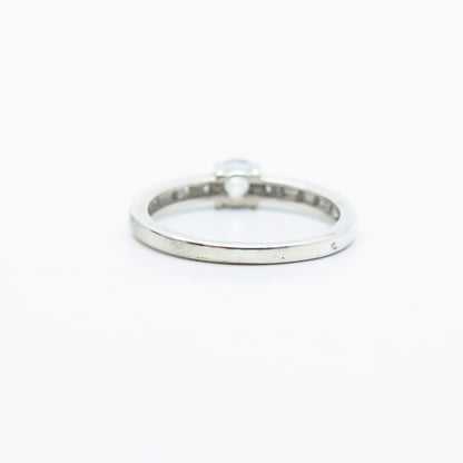 925 Sterling Silver Round-Cut C Z Engagement Ring Size 7.25