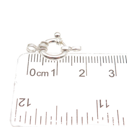 Old Stock 925 Sterling Silver Vintage Bracelet / Necklace Spring Ring Lock Clasp