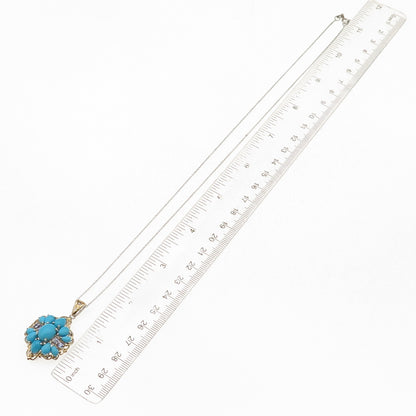 Chuck Clemency 925 Sterling Silver 2-Tone Real Turquoise Tanzanite Necklace 20"