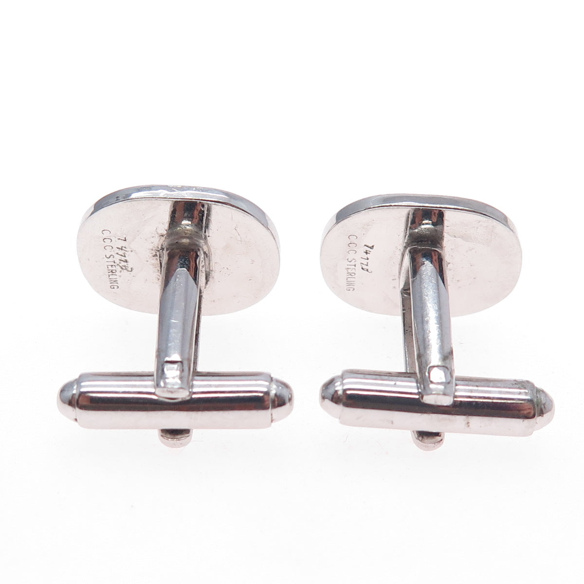 925 Sterling Silver Vintage Cushion Oval Cufflinks