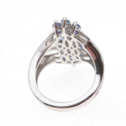 Chuck Clemency 925 Sterling Silver Real Oval-Cut Tanzanite Ring Size 8.25