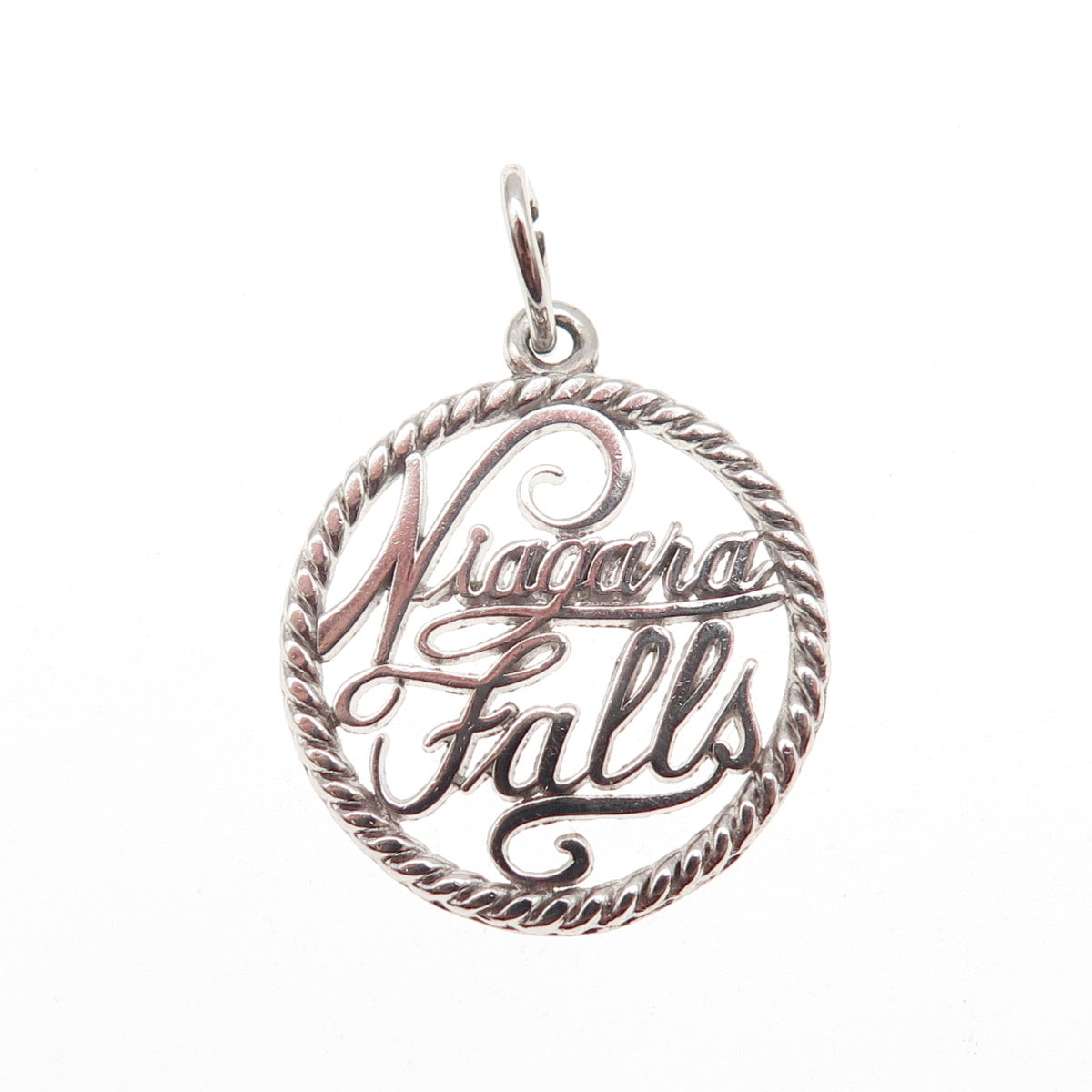 925 Sterling Silver Vintage Niagara Falls Charm Pendant