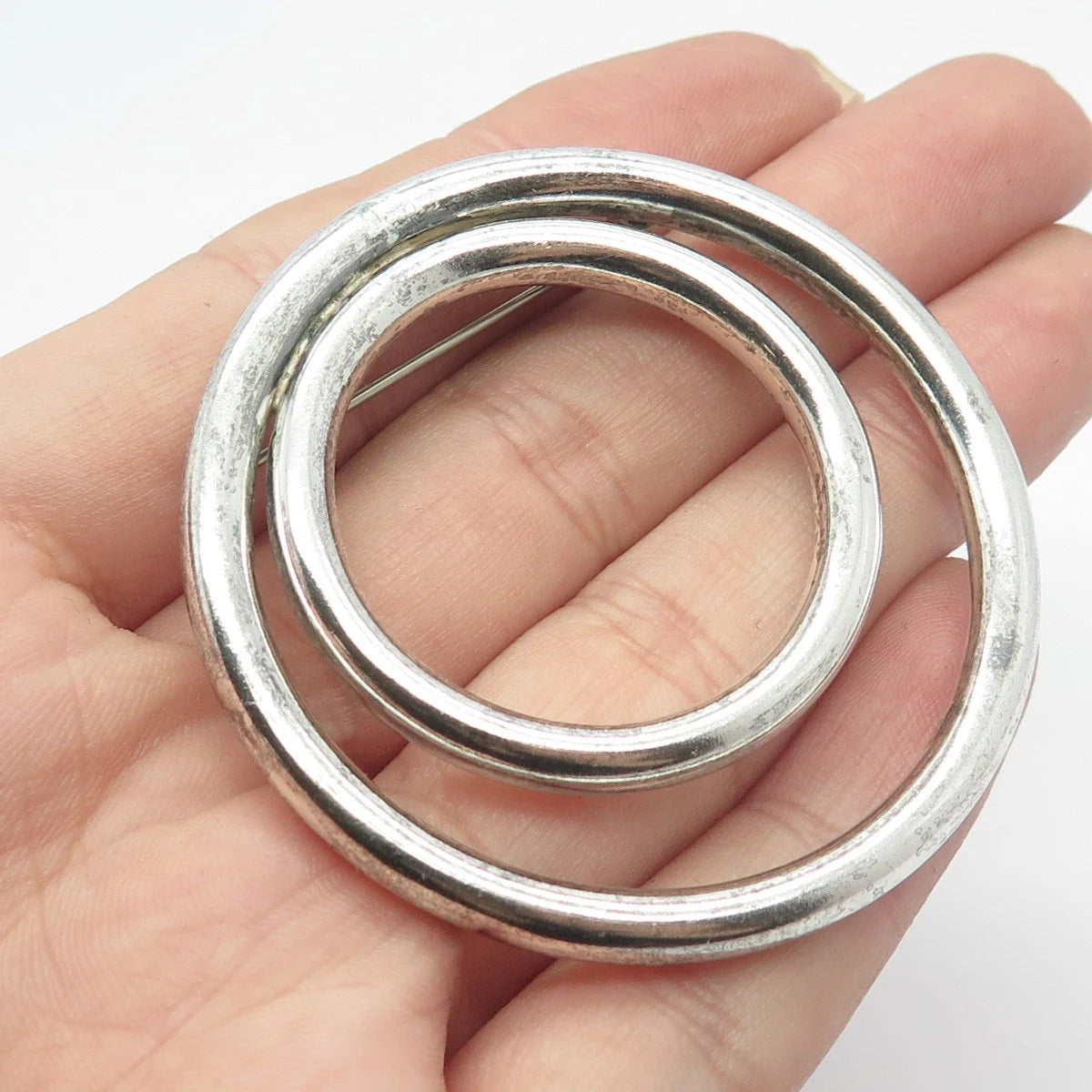 925 Sterling Silver Vintage Mexico Modernist Pin Brooch