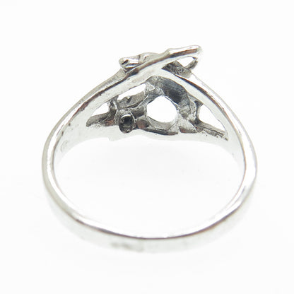 925 Sterling Silver Vintage Dolphin Jumping Through Hoop Ring Size 6.25