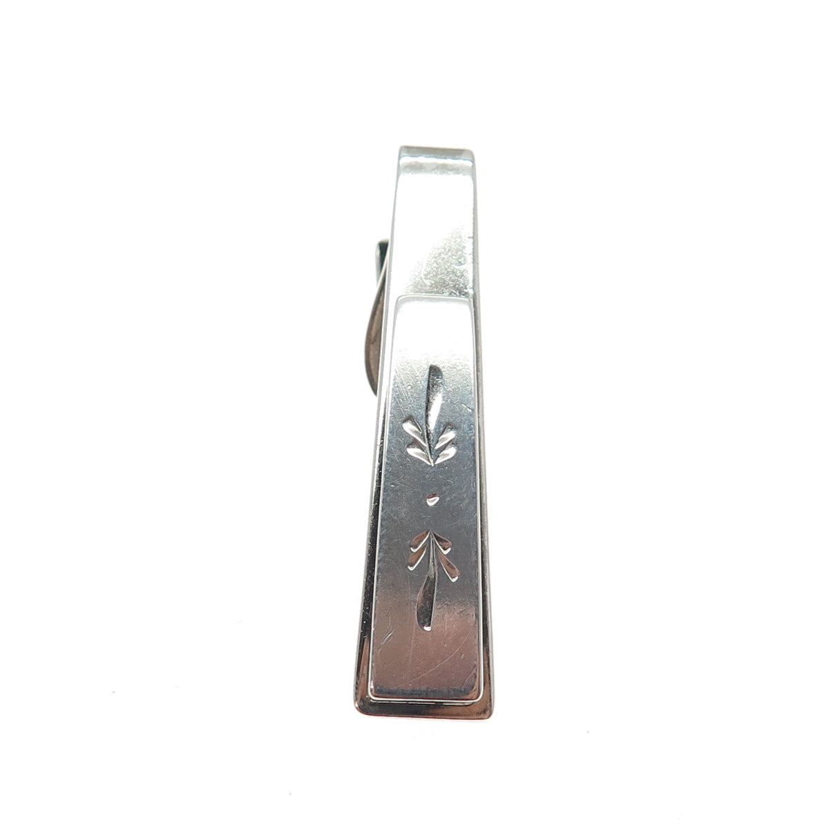 925 Sterling Silver Vintage Engraved Tie Clip