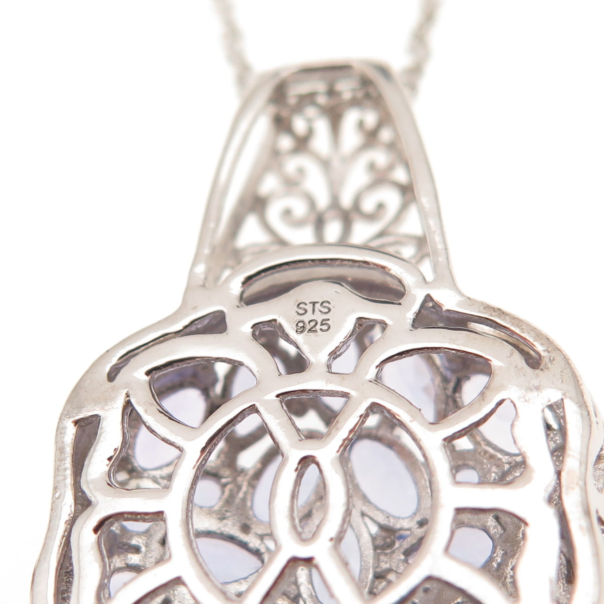 Chuck Clemency 925 Sterling Silver Real Tanzanite Singapore Chain Necklace 20"