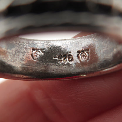 925 Sterling Silver Vintage Wire Oxidized Band Ring Size 8.5