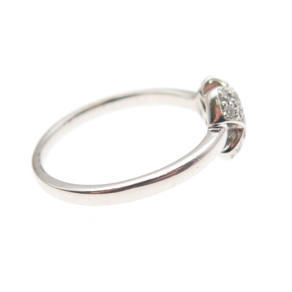 925 Sterling Silver Round-Cut C Z X-Shape Ring Size 6.75