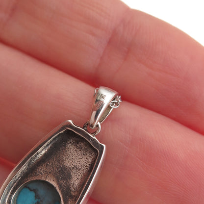 925 Sterling Silver Real Sleeping Beauty Turquoise Cable Chain Necklace 18"