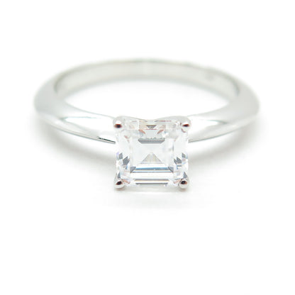 JD by Jewellery Design Sterling Silver Asscher-Cut C Z Engagement Ring Size 7