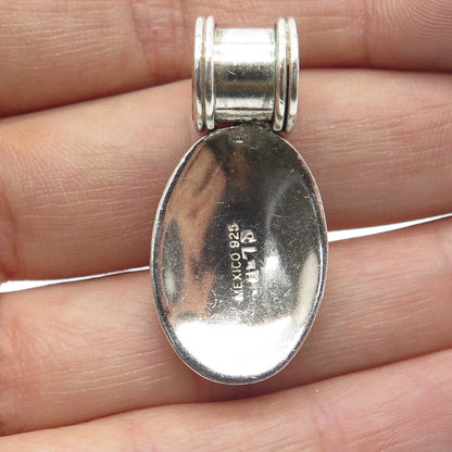 925 Sterling Silver 2-Tone Vintage Mexico Letter "O" Modernist Pendant