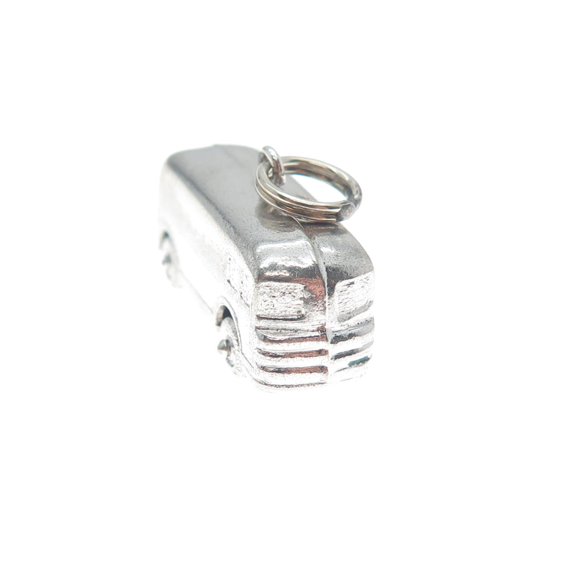 925 Sterling Silver Vintage Retro Volkswagen Bus Minimalist 3D Charm Pendant