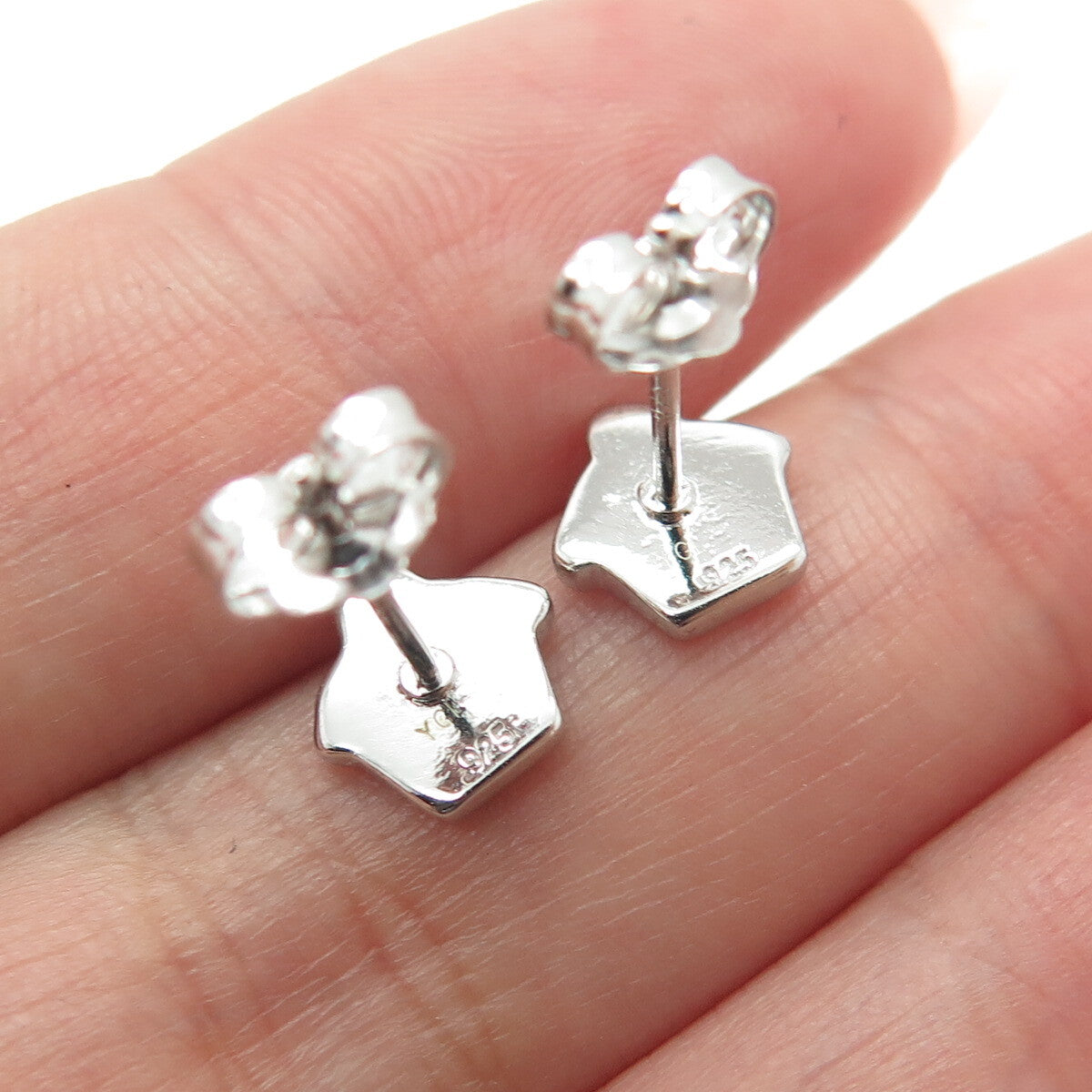 925 Sterling Silver Enamel Cupcake Stud Earrings