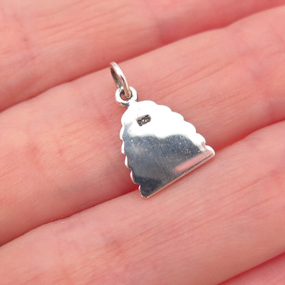 925 Sterling Silver Vintage Beehive Oxidized Charm Pendant