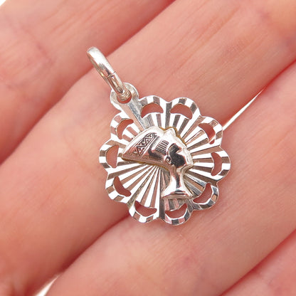 Vior 925 Sterling Silver Vintage Italy Nefertiti Egyptian Charm Pendant