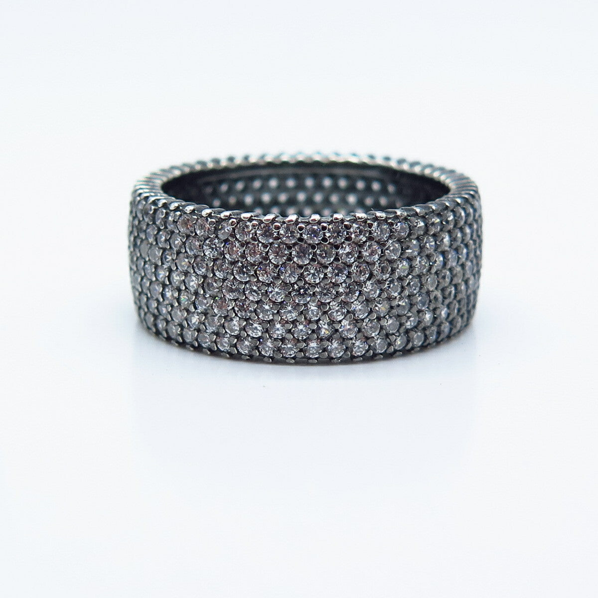 925 Sterling Silver C Z Band Ring Size 9.25
