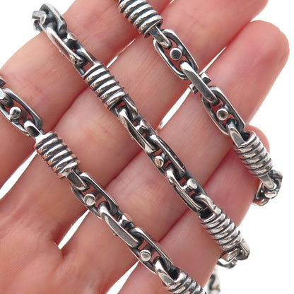 Braccio 925 Sterling Silver Vintage Anchor Chain Necklace 22"