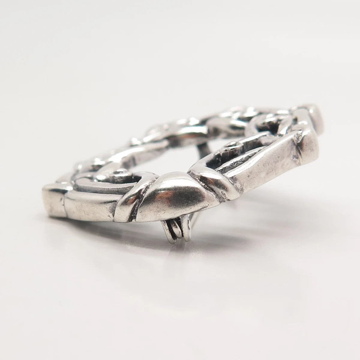 925 Sterling Silver Vintage Italy Ornate Pin Brooch