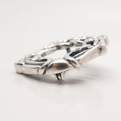 925 Sterling Silver Vintage Italy Ornate Pin Brooch
