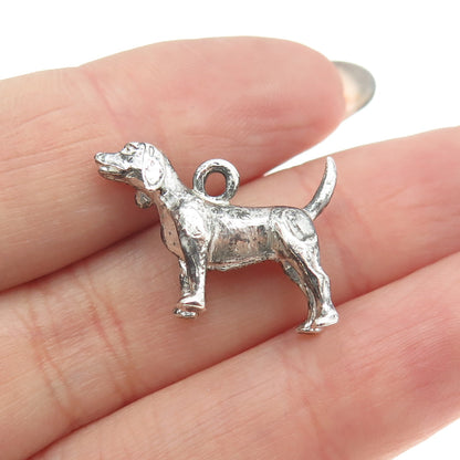 925 Sterling Silver Antique Art Deco Dog / Puppy 3D Charm Pendant