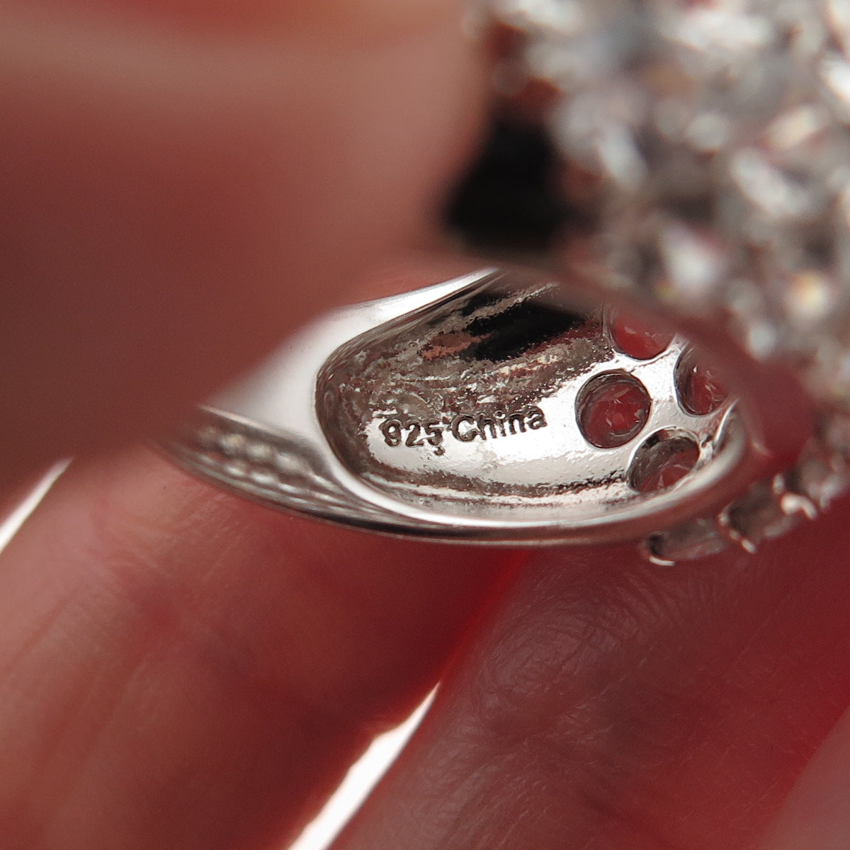 925 Sterling Silver Real Round-Cut White Topaz Dome Ring Size 5.5