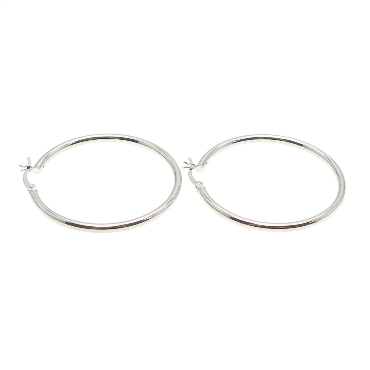 925 Sterling Silver Classic Hinged Hoop Earrings