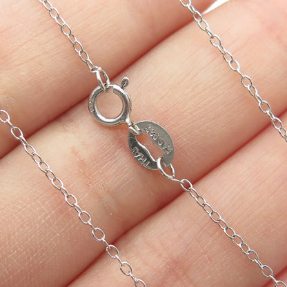 925 Sterling Silver Real Round-Cut Diamond & Amethyst Cable Chain Necklace 18"
