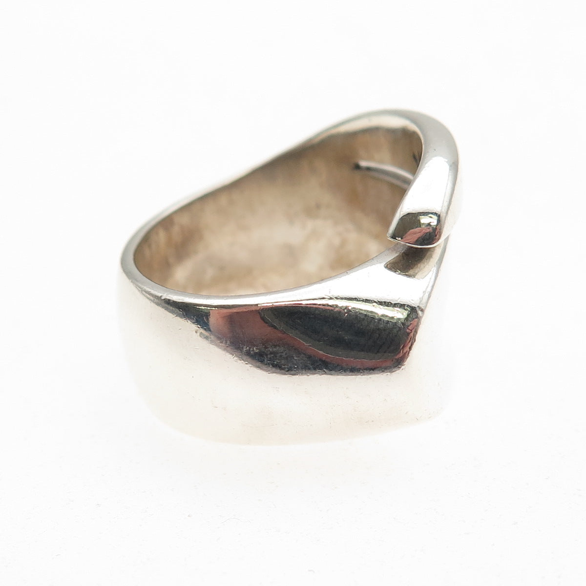 925 Sterling Silver Vintage Modernist Oxidized Ring Size 6