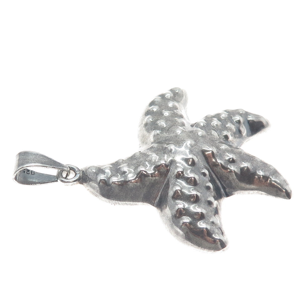 925 Sterling Silver Vintage Mexico Starfish Oxidized Pendant
