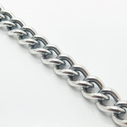 925 Sterling Silver Vintage Cable Link Bracelet 7"