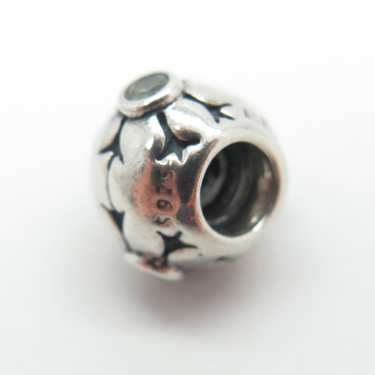 PANDORA 925 Sterling Silver Glass Snowflake Bead Charm