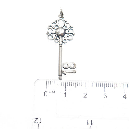 925 Sterling Silver Vintage Key to Heaven Charm Pendant