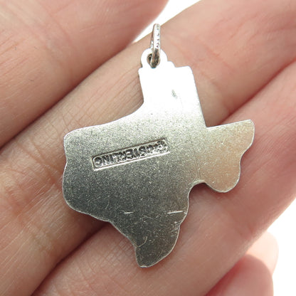 MAISELS INDIAN TRADING Sterling Silver Vintage Texas State Map Oxidized Pendant