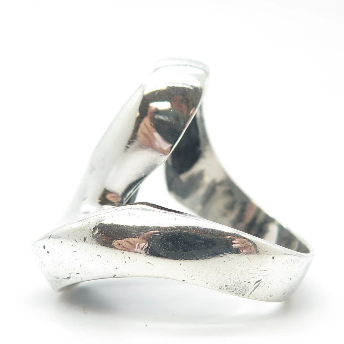 925 Sterling Silver Vintage Mexico Zig-Zag Ring Size 9.75