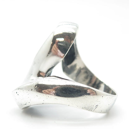 925 Sterling Silver Vintage Mexico Zig-Zag Ring Size 9.75