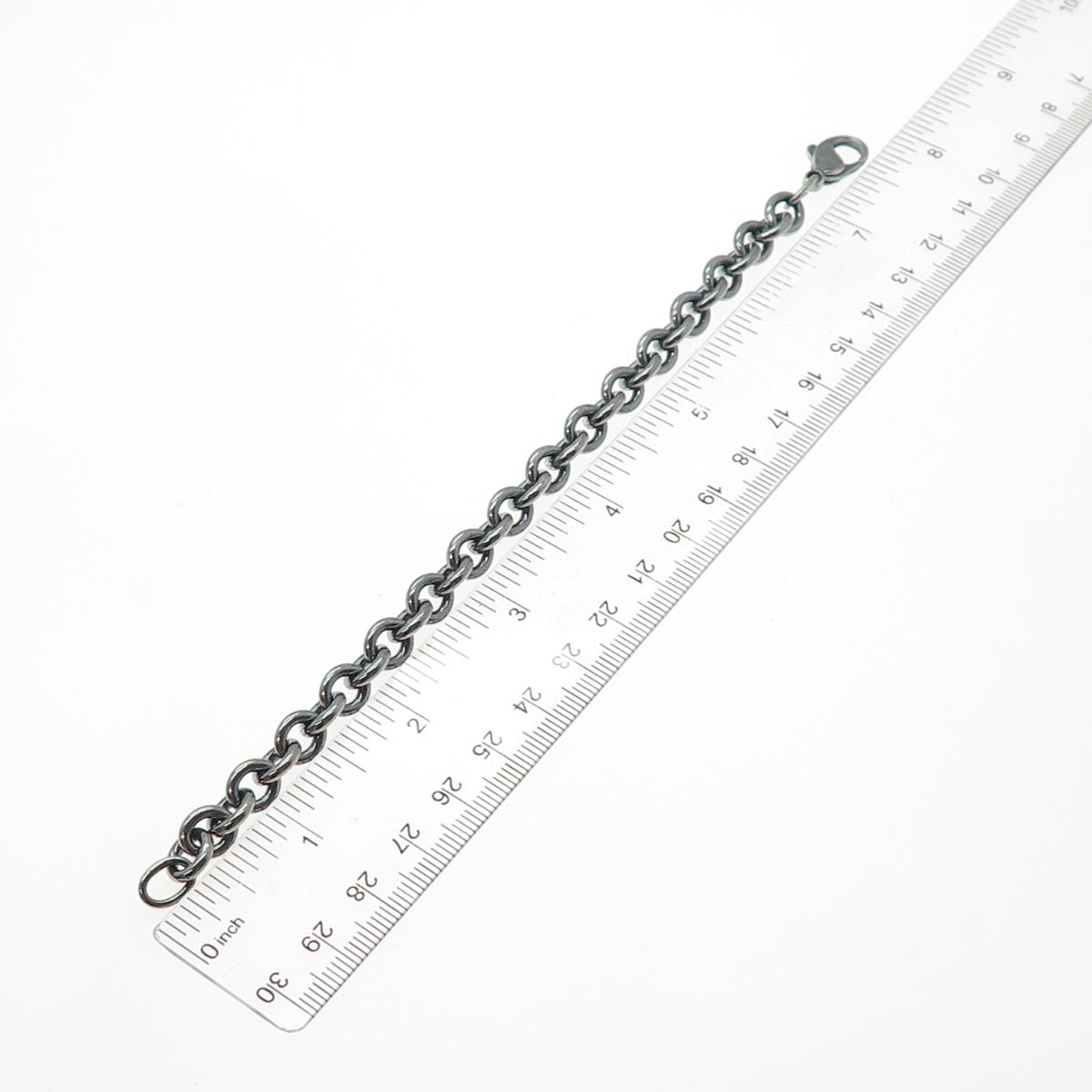 925 Sterling Silver Vintage Cable Link Oxidized Bracelet 7"