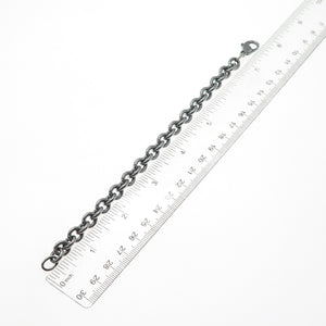 925 Sterling Silver Vintage Cable Link Oxidized Bracelet 7"