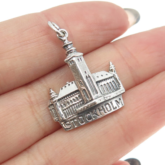 835 Silver Vintage Sweden "Stockholm" Charm Pendant