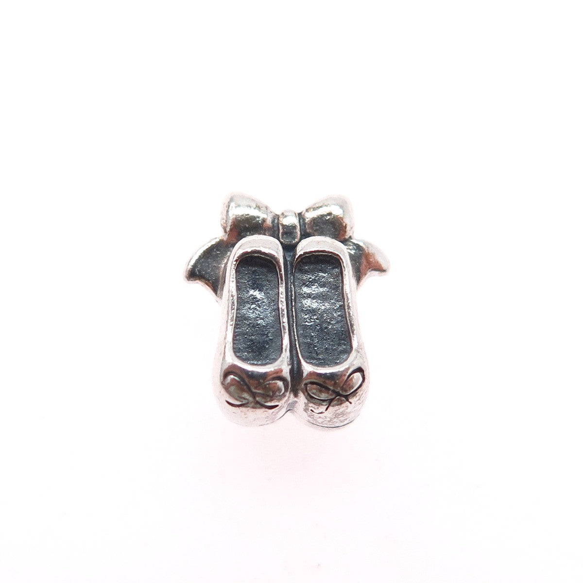 CHAMILIA 925 Sterling Silver Ballet Bow Shoes Slide Bead Charm