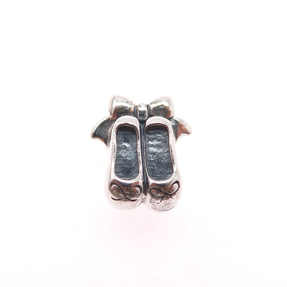 CHAMILIA 925 Sterling Silver Ballet Bow Shoes Slide Bead Charm