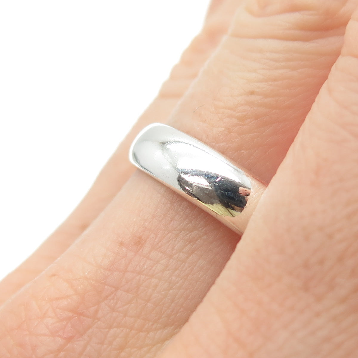925 Sterling Silver Vintage Classic Wedding Band Ring Size 8.5