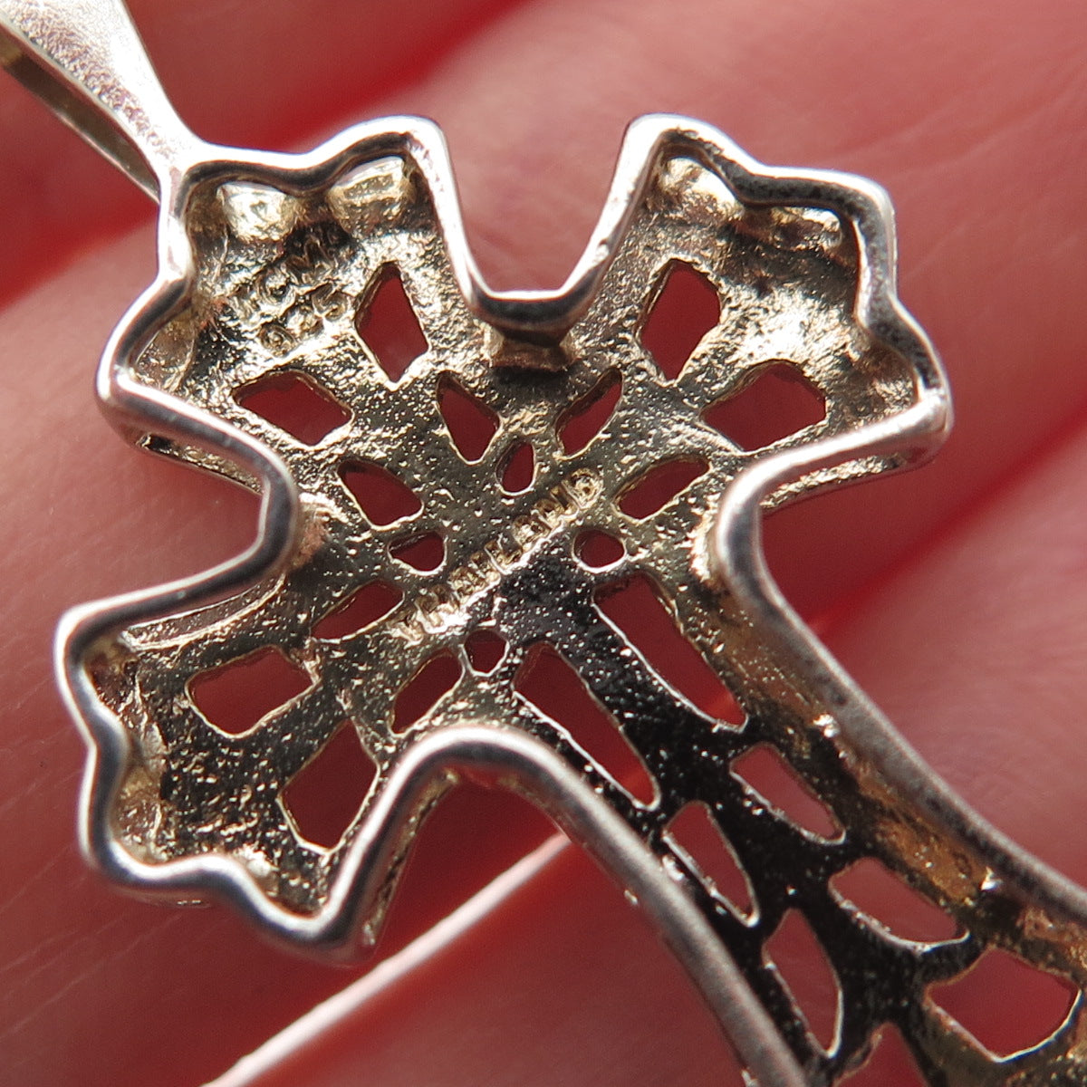 JCM Jacmel Mauritius 925 Sterling Silver Real Diamond Accent Cross Charm Pendant