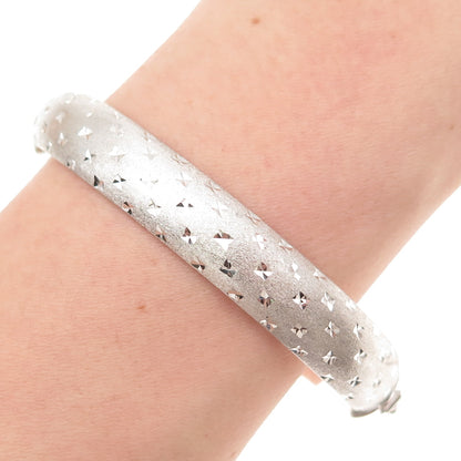 ATI Annika Witt 925 Sterling Silver Diamond-Cut Dual Sided Bangle Bracelet 7.5"