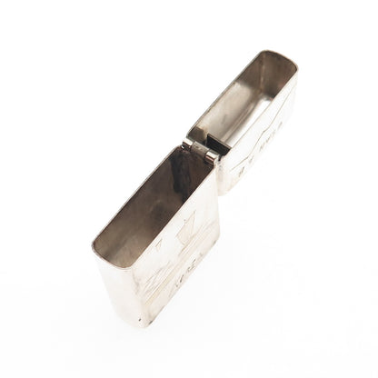 925 Sterling Silver 2-Tone Antique Japan Osan Air Base Zippo Lighter Case