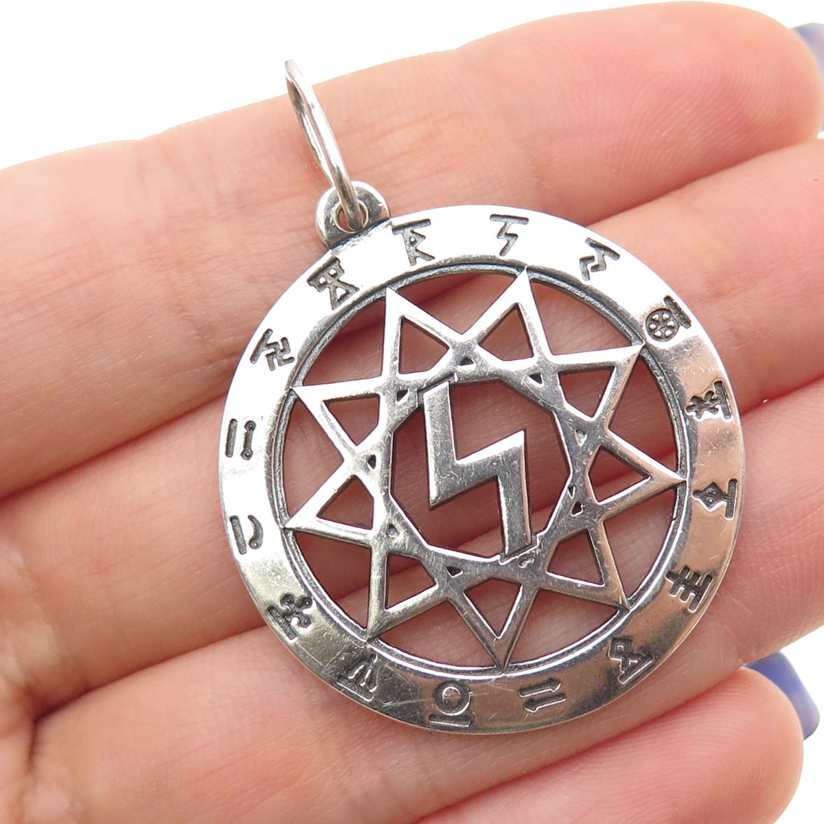 925 Sterling Vintage Ukraine Perunytsia in the Circle of Svarog Amulet Pendant
