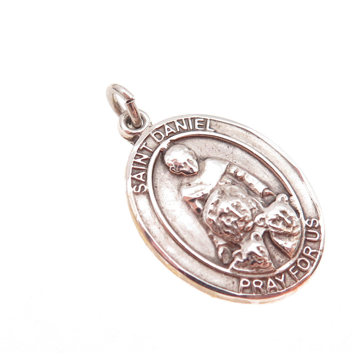 Bliss 925 Sterling Silver Antique Art Deco Saint Daniel Religious Charm Pendant