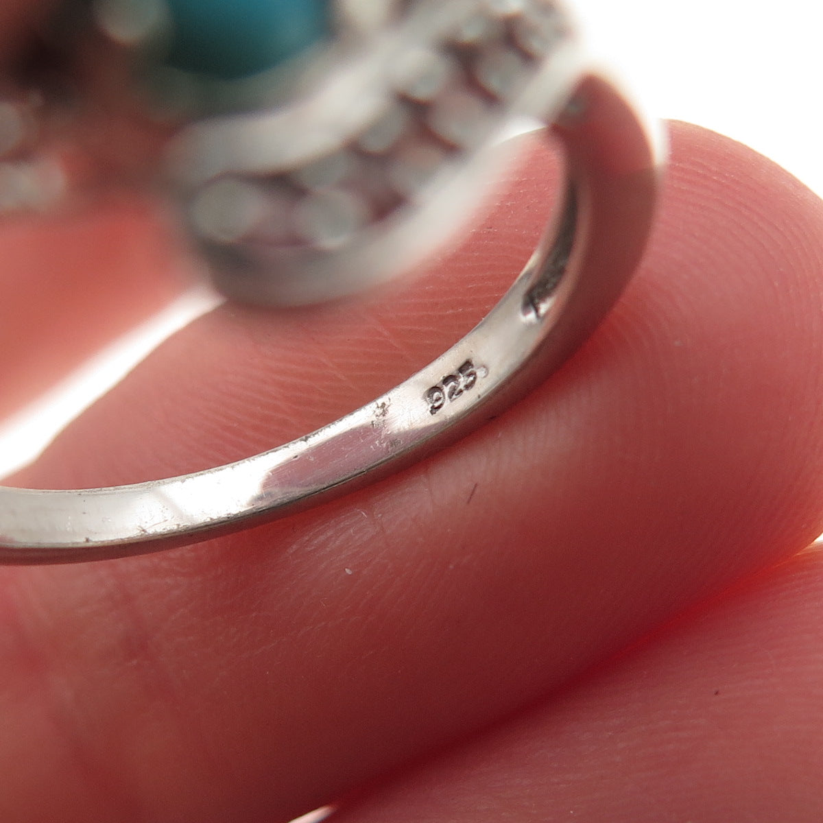 Chuck Clemency Sterling Silver Real Turquoise Tanzanite & Garnet Ring Size 8.25