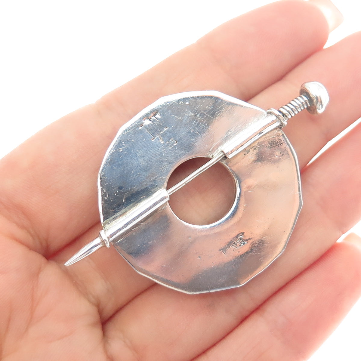 JOHN HARDY 925 Sterling Silver Vintage Celtic Woven Bamboo Pin Brooch