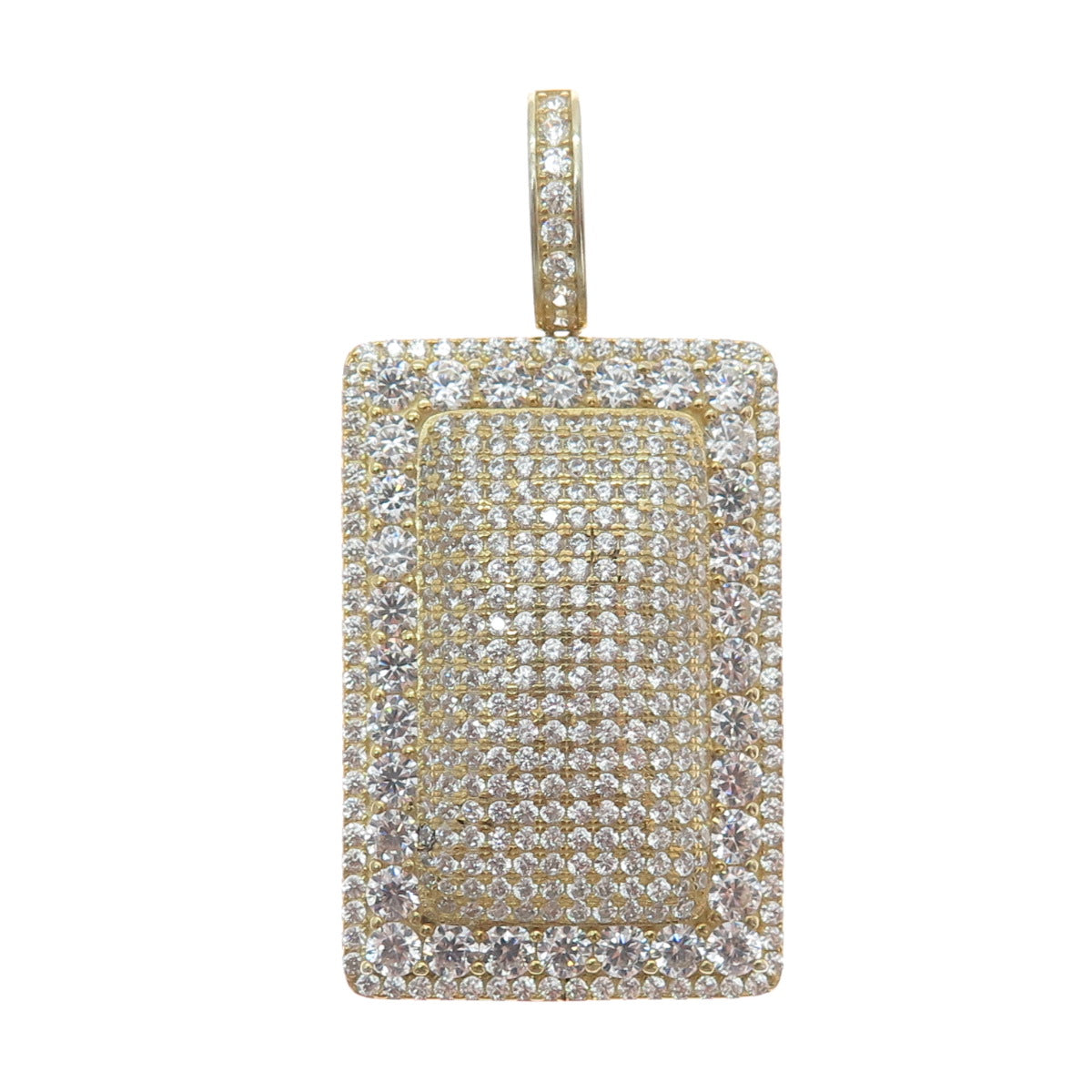 DESIGNS BY YAGI 925 Sterling Gold Plated Round-Cut Shaped C Z Sparkle Pendant